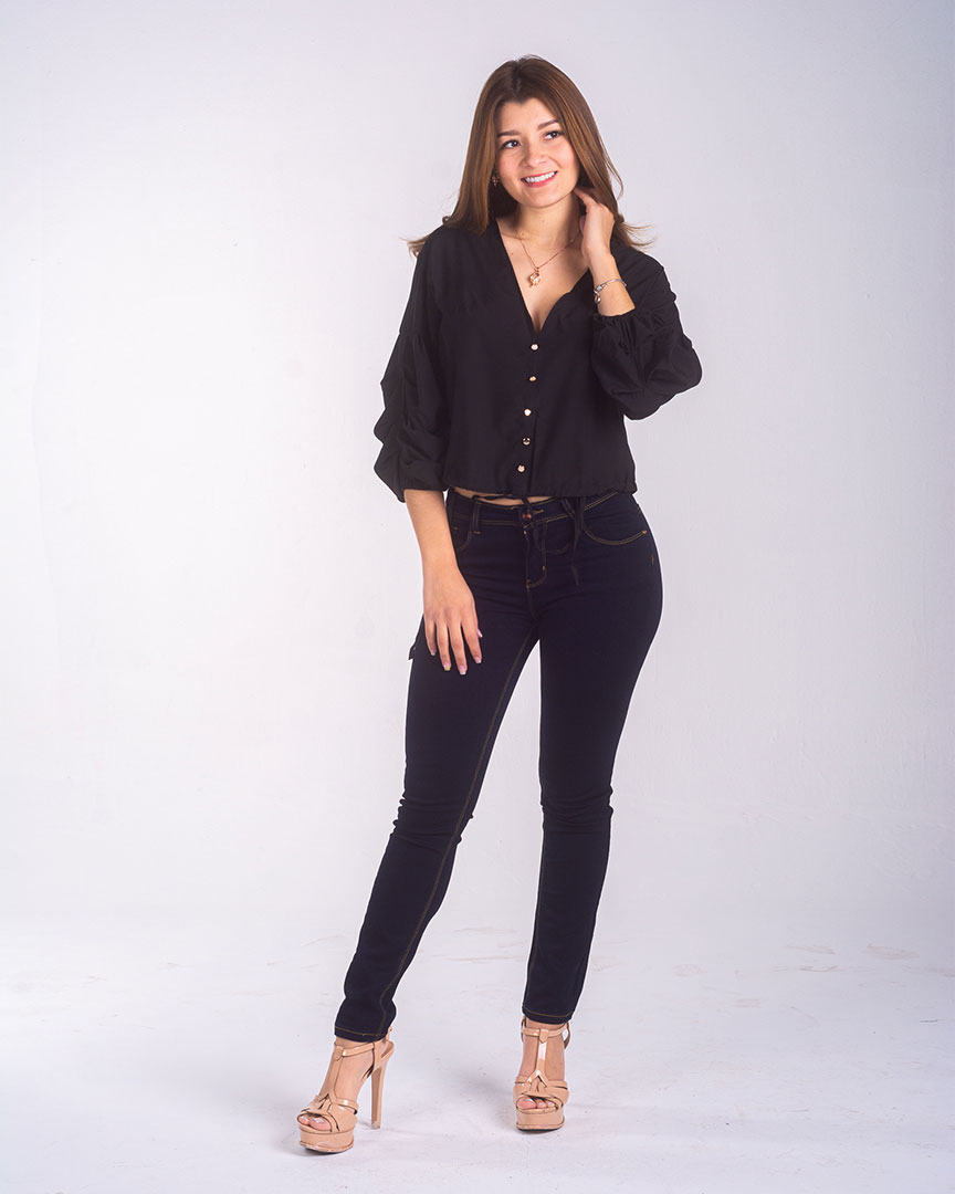 Blusa mangas estilo arrugado