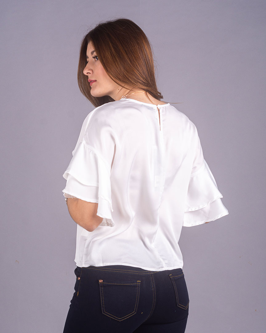 Blusa manga de volantes