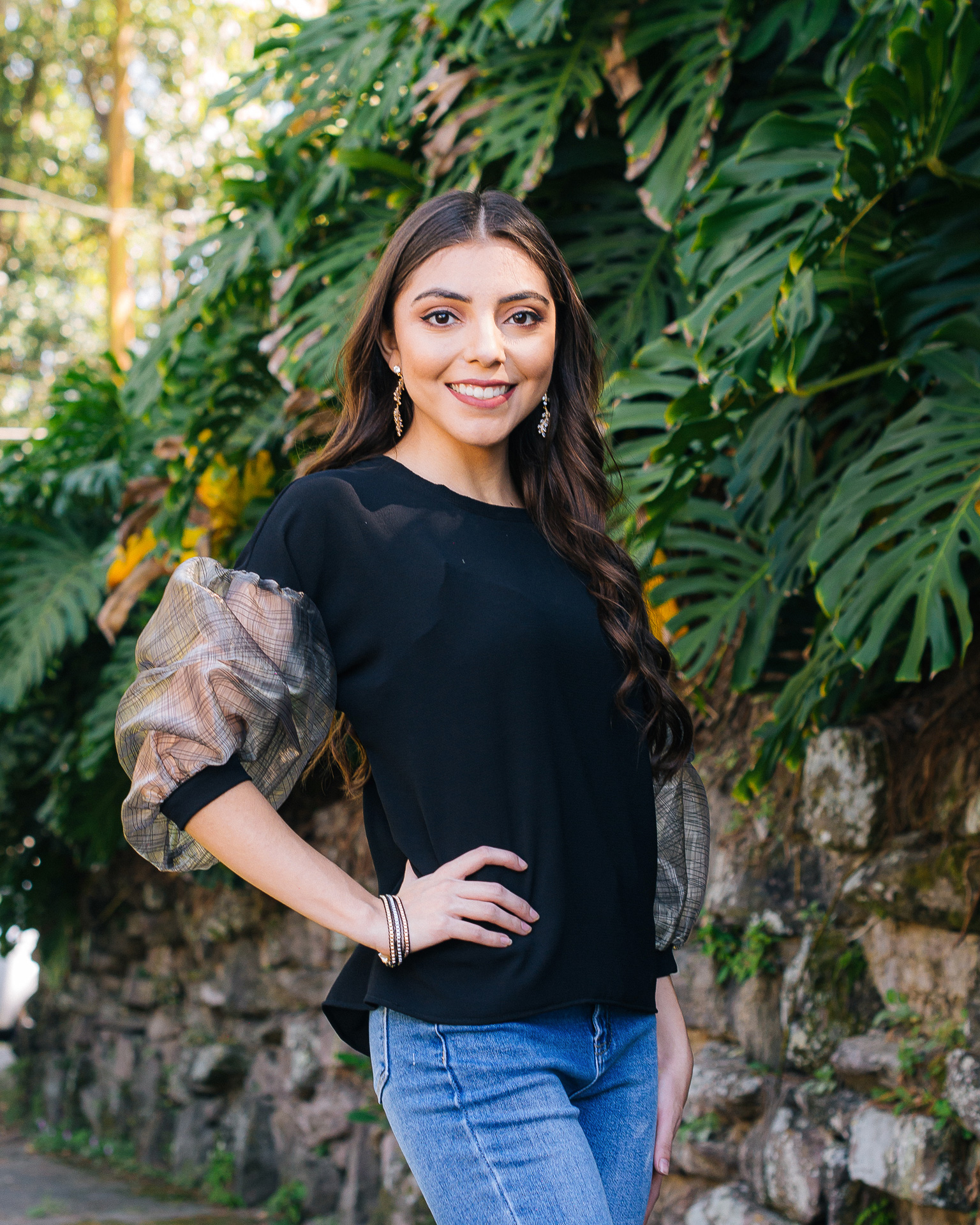 Blusa manga organza