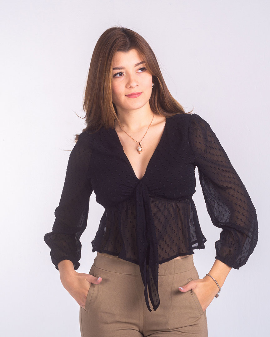 Blusa manga Larga Cuello en V